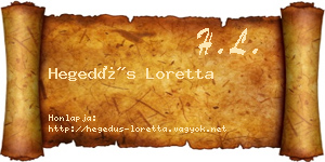 Hegedűs Loretta névjegykártya