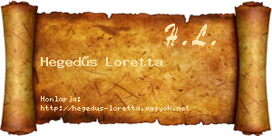 Hegedűs Loretta névjegykártya