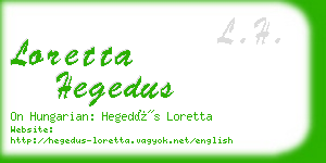 loretta hegedus business card